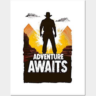 Adventure Awaits - Sunset by the Pyramids - Indy Posters and Art